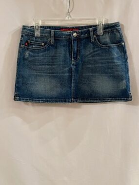 YMI Distressed Denim Mini Skirt Size 11 ( Junior )